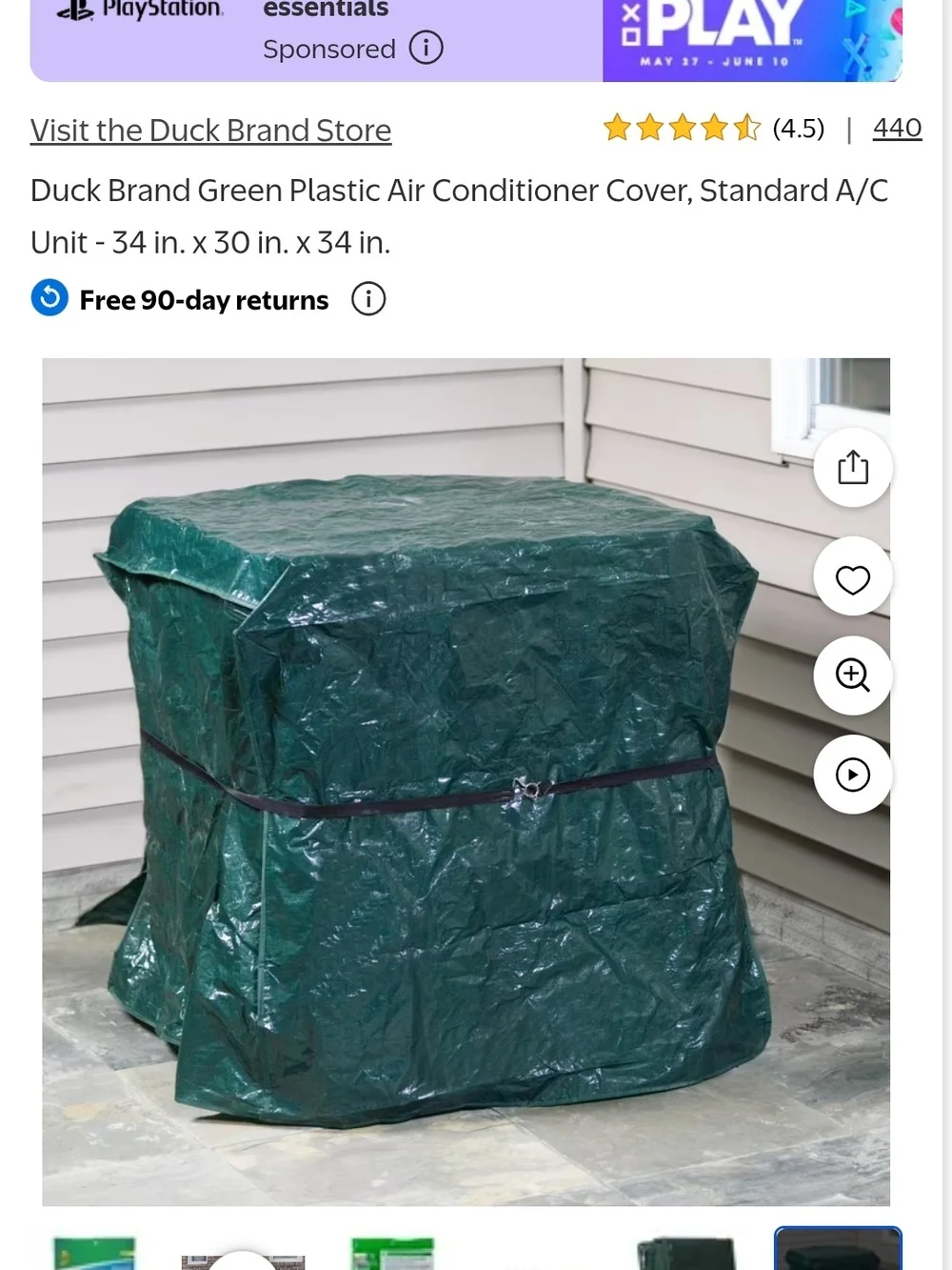 Duck Brand Standard Air Conditioner Cover - Green